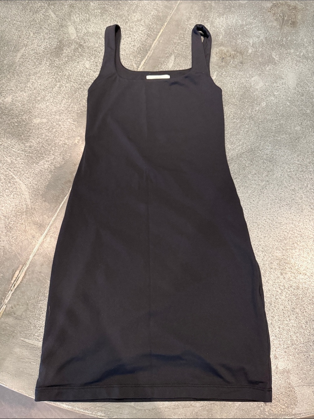 Aritzia Black Square-Neck Tank Mini Dress